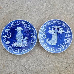 1971 &1972 Mors Dag (Mother's Day) Decorative Plates From Copenhagen Denmark